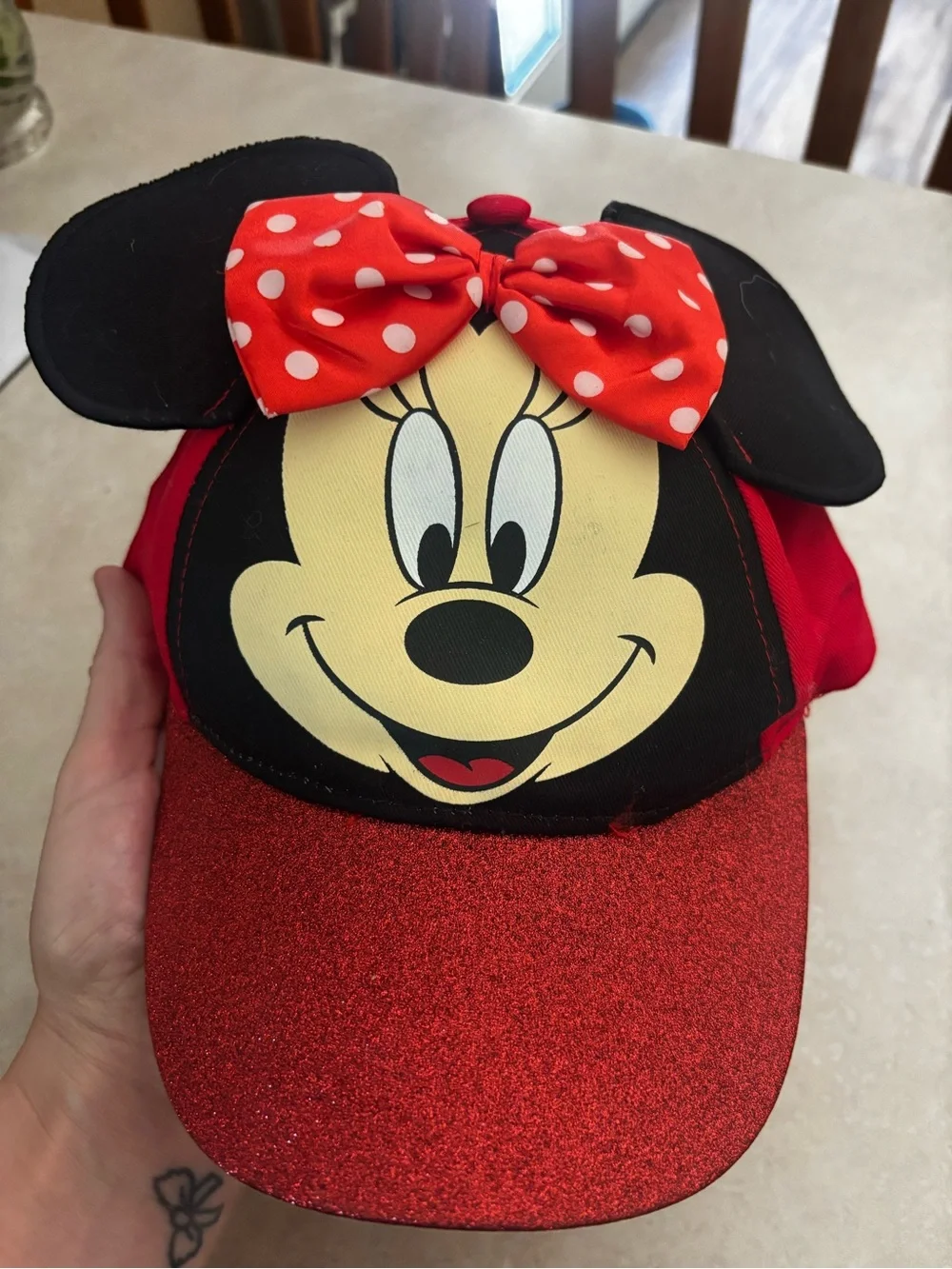 Disney Kids Mickey & Minnie Cartoon Caps - Red, Teal, Yellow, Black